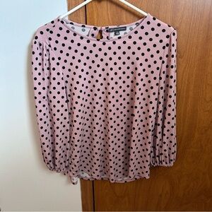 Pink and Black Polka Dot Blouse